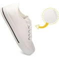 thumbnail image 4 of GetJump Boys Girls Sneakers Canvas Lace up Walking Shoes for Little Big Kids Size 11-6（White，2）, 4 of 6