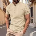 thumbnail image 2 of XIYON Mens Polo Shirts Men's Short Sleeve Shirts Casual Solid Holiday Shirts Tops Fashion Casual Classic Collared Golf Shirts For Men, 2 of 5