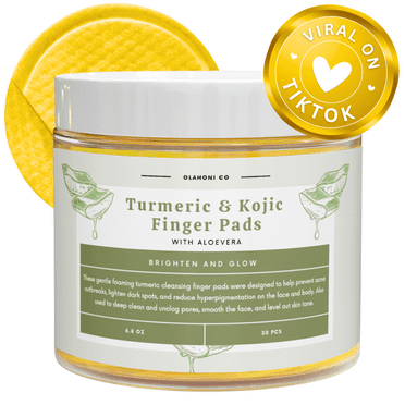 Brighten & Glow Turmeric & Kojic Acid Exfoliating Pads for Hyperpimentation, 30 Count