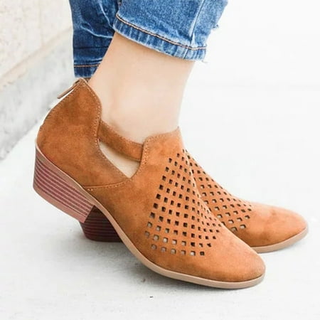 

Fashion Women s Shoes Breathable High Heels Retro Zipper Short Boots