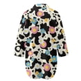 thumbnail image 5 of Xoenoiee Cow Daisy Flower Print Womens Swimsuit Cover Up Button Down Bathing Suit Coverups Long Sleeve Beachwear Oversized Bikini Shirt Dresses, L, 5 of 7