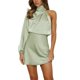 thumbnail image 1 of Lucakuins Vestido de noche con un hombro para mujer, vestido halter de satén de color sólido, vestidos formales de fiesta Lucakuins moda, 1 of 8