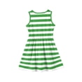 thumbnail image 4 of DORKASM Girls Sleeveless Stripe Print Dress: Blue & White Summer Sundress Green 150, 4 of 4