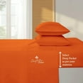thumbnail image 3 of Couture Charm Hotel Luxury 500-TC Giza Cotton Olympic-Queen Size 4-Pcs Sheet Set Fits Upto 27-30" Deep Pocket (Solid, Orange), 3 of 4