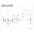 thumbnail image 7 of Kingston Brass KS8728CML Manhattan Widespread Kitchen Faucet with ABS Sprayer..., 7 of 7