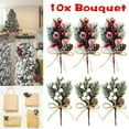 thumbnail image 3 of 10pcs Christmas Artificial Pine Branch Berry Holly Flower Bouquet Pick Xmas 10pcs Bouquet Pick Christmas Artificial Pine Branch Berry Holly Flower Xmas Decor Ornament  White, 3 of 7
