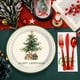 thumbnail image 4 of Paquete de 16 platos de papel con diseño de árbol de Navidad | Bandejas desechables de 23 y 18 cm para fiestas y cumpleaños | Vajilla festiva para postres y aperitivos, 4 of 5