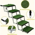 thumbnail image 3 of Dog Stairs for Car, Portable Folding Dog Steps with Non-Slip Grass Rug for Cars, SUV, Trucks for Large Dogs, Lightweight Pet Ramps Supports Up to 200 lbs, 3 of 7