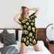 thumbnail image 5 of Balery Flowers Avocado Conjunto de Pijama para Mujer con Estampado, Dos Piezas de Manga Corta y Shorts, Ropa de Dormir Suave con Cuello Redondo y Bolsillos-Large, 5 of 6