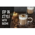 thumbnail image 3 of Bacimi Double Wall Insulated Coffee Mugs Set of 2 / 12oz - Clear Borosilicate Mug with Handle - Thermal Drinking Cups for Espresso, Cappuccino, Latte, Tea, Hot Beverage, Wine - Microwave Safe, 3 of 8