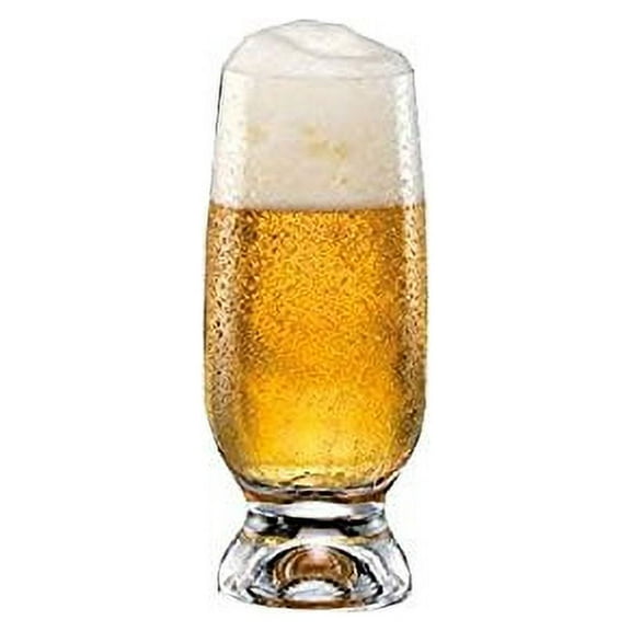Crystalex 350106-01A, 11.8-Ounce Gina Beverage Glass, Beer Highball Glasses, Heavy Base High Ball Beverage Crystal Set, Sling Glass Cocktail Beer Drinking Glasses Set, Set of 6