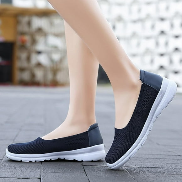 WIZUTIZ Women Mesh Solid Non-Slip Pumps Shoe Sneakers Casual Shoes Student Running Shoes up to 30% Off Navy