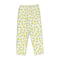 thumbnail image 4 of Goofa Yellow Lemon Leaves Printed Soft Pajama Pants for Women, Wide Leg Comfy Casual Lounge Yoga Pants-Small, 4 of 9
