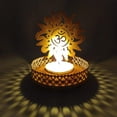thumbnail image 2 of India Meets India Brass Tealight Candle Holder, Tea Light Holder with Tea Light Handicraft by Awarded Indian Artisan (OM, 1), 2 of 5