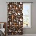 thumbnail image 4 of Coffee Sheer Curtains 63 Inches Long, Brown Retro Coffee Theme Beans Latte Tea Cup Light Filering Curtains, Breathable Simi Curtain Privacy Drapes for Living Room Bedroom Lightweight Window Treatment, 4 of 9