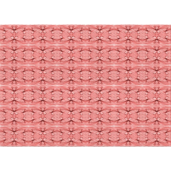 Ahgly Company Indoor Rectangle Patterned Light Salmon Pink Area Rugs, 2' x 3'