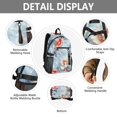 thumbnail image 4 of JIALIOU 14" Laptop Backpack Waterproof Airline Approved Stylish Casual Daypack for Travel Business College Work, Red White Flower Embroidery, 4 of 8