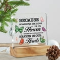 thumbnail image 4 of Sympathy Gifts for Loss of Loved One in Memory of Love One Acrylic Desk Sign Decoration Plaque Because Someone We Love is in Heaven Desk Sign Keepsake 4x4 Inch, 4 of 6