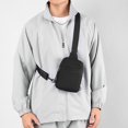 thumbnail image 4 of Solid Color Chest Bag Shoulder Bag Crossbody Sling Bag | Rainproof Polyester Front Pocket Organizer | Adjustable Detachable Strap for Commute Travel | Everyday Carry for Phone Wallet Keys, 4 of 7