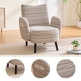 thumbnail image 4 of CQSXDA Modern Armchair In Sanded Fabric Featuring Solid Wood Legs And Side Pocket For Bedroom Or Office Use, khaki, 4 of 20