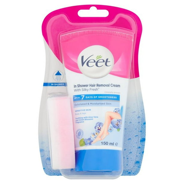 Veet In-Shower Hair Removal Cream Sensitive Skin 150ml - European Version NOT North American - Imported from United by Sentogo - SOLD AS A 2 PACK - Walmart.com - Walmart.com