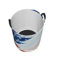 thumbnail image 3 of XMXY Round Laundry Basket Organizer, Patriotic American Flag Paintbrush Waterproof Collapsible Dirty Clothes Basket Laundry Hamper, Small Size, 3 of 8