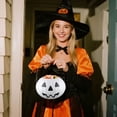 thumbnail image 6 of Halloween Pumpkin Bucket Decorations - Large 6.3" Trick or Treat Bucket with Handle, Foldable Detachable Pumpkin Candy Pail for Party Favors, Home Decor & Goodies Collection, 6 of 6