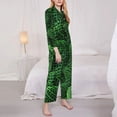 thumbnail image 3 of Daiia Natural Green Leaves for Women's Long-Sleeved Pajama Set – Soft & Comfortable Sleepwear Button-Up Pajamas Cozy Lounge Wear-Medium, 3 of 7