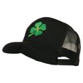 thumbnail image 2 of Four Leaf Clover Embroidered Trucker Cap - Black OSFM, 2 of 5