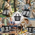 thumbnail image 6 of Large 38L Insulated Cooler Tote Bag with Front Pocket and Top Zipper, Collapsible Soft Cooler for Shopping, Beach, Camping, Work,BB1102 Grey, 6 of 6