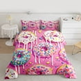thumbnail image 2 of Feelyou Pink Donut Kids Full Size Comforter Sets, Cartoon Dessert Party Bedding Sets, 3pcs, 2 of 8