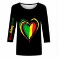 thumbnail image 4 of Ounisa Womens 3/4 Sleeve T Shirt Crew Neck Black History Month Printed Loose Fit Casual Daily Wear Versatile Tops S-3XL, 4 of 5