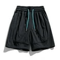 thumbnail image 4 of AnuYalue Shorts for Women Elastic Waist Drawstring Straight Leg Shorts Running Workout Short Pants with Pockets Black M, 4 of 6