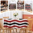 thumbnail image 5 of Round Tablecloth Geometric Striped Pattern Waterproof Oil Proof Polyester Table Cloth Cover Decor for Home Dining Outdoor,Patio,Parties, 54" Dia. Red Black Wave Pattern, 5 of 9