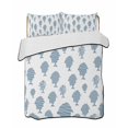 thumbnail image 2 of Quilts Queen Size, Abstract Art Fish Blue Soft Comforter Bedding Set for Bed, Coastal Ocean Summer Marine Life Lightweight Quilted Bedspread with Pillow Cover(2 Pieces) for All Season, 90x96 Inch, 2 of 6