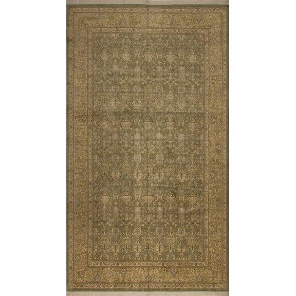 Noori Rug Wali Lalehan Hand Knotted Wool Light Green Area Rug