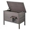 thumbnail image 1 of Maison pour Chat Extérieure Abri en Bois Féral pour Chat Toit avec Rabats en PVC, 1 of 7