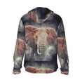 thumbnail image 2 of Goofa Elephant in Smoke Printed Women's UPF 50+ Sun Protection Hoodie Jacket Lightweight Long Sleeve Sun Shirt for Women with Pocket Hiking Outdoor-, 2 of 9
