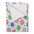 thumbnail image 2 of Retro Soft Flannel Fleece Throw Blanket, Notebook Style Backdrop with Lively Colored Chamomile Flowers and Little Hearts, Cozy Plush for Indoor and Outdoor Use, 60" x 80", Multicolor, by Ambesonne, 2 of 5
