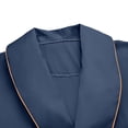 thumbnail image 6 of Men's Satin Robe Large Size Silk Kimono Classic Long Bathrobe Belt Pockets Lightweight Loungewear Sleepwear Pajamas Size L-4XL Dark Blue, 6 of 8