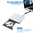 thumbnail image 4 of External DVD Drive, Lychee USB 3.0 Type C CD DVD Burner Player Reader Writer Compatible with PC Laptop Desktop MacBook Mac Windows Linux OS, Mac, White, 4 of 7