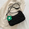 thumbnail image 2 of Bolsas De Hombro Bolsos de hombro para mujer, bolso de compras plisado informal, bolso para axila con bolas de masa hervida (negro), 2 of 6