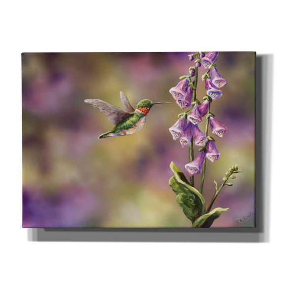 Epic Graffiti 'Spring Hummingbird' by Sarah Davis, Canvas Wall Art, 16"x12"