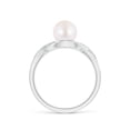 thumbnail image 2 of ANGARA Japanese Akoya Cultured Pearl Criss Cross Shank Engagement Ring in 14K White Gold for Women | June Birthstone, Birthday, Anniversary, Jewelry Gift for Women | Pearl Ring, 2 of 8