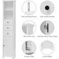 thumbnail image 4 of White Tall Bathroom Cabinet, Freestanding Storage Cabinet with 3 Drawers and Adjustable Shelf, Floor Cabinet Multifunctional Bathroom Storage Organizer Rack Stand, 4 of 15
