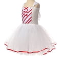 thumbnail image 5 of REDARER Girls Christmas Candy Cane Tutu Dress Set with Candy Bow Headband and Striped Socks Kids Sequin Tulle Outfit for Xmas Party Stage Show Holiday Costume,8-9 Years, 5 of 7