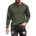 thumbnail image 6 of Kakii Mens Crewneck Sweatshirts Quilted Diamond Textured Pullover Long Sleeve Casual Fashion Sweatshirt, 6 of 6