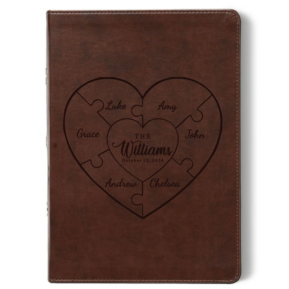 Personalized Family Bible, Custom Engraved ESV Family Wide-Margin Reference Bible, Wedding Gifts, Christian Gifts, Family Bible for Wedding
