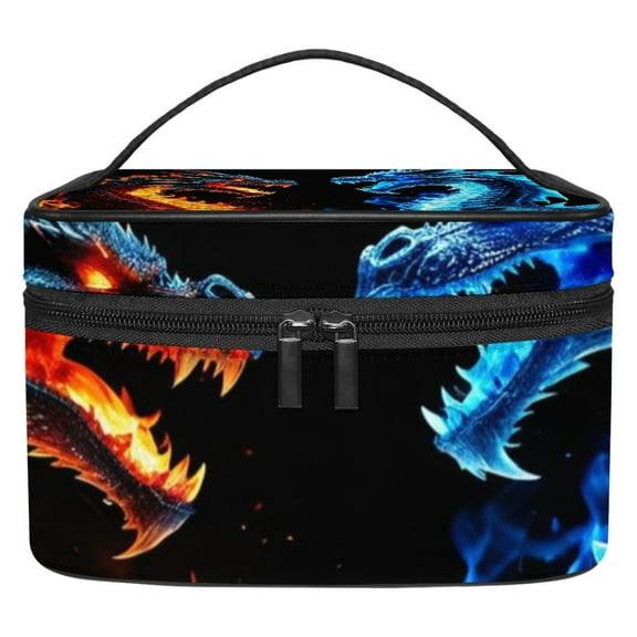 ERJLKXP Ice Fire Dragon Makeup Bags Travel Cosmetic Bag Case, Large Capacity Organizer and Storage, Portable Pouch Toiletry bag for Women & Girls