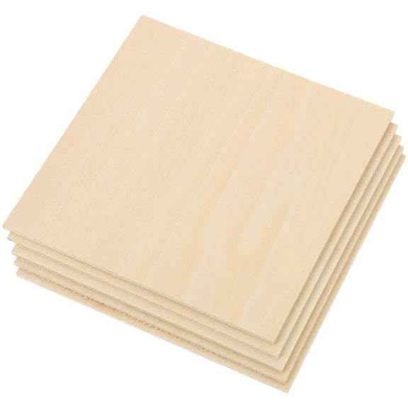 MIPCASE 5Pcs Hardwood Cut to Size Wood Boards Light Brown Unfinished Wooden Planks for Craft